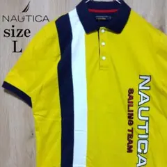 ノーティカ NAUTICA ポロシャツ セーリング マルチカラー ビッグロゴ Lのサムネイル