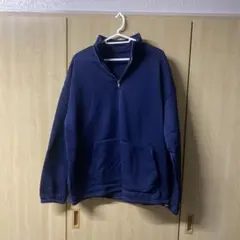 ネイビー ハーフジップ トレーナー