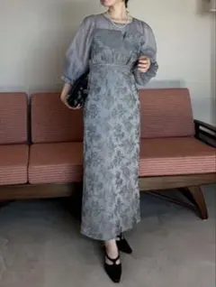 feepur オケージョン ジャガードビスチェドッキングワンピース