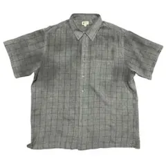 90s 00s HAGGAR ハガー 半袖シャツ チェック XXL グレー