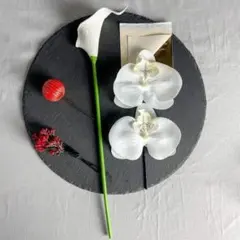 髪飾り6点セット白胡蝶蘭カラー・赤玉・和装ヘアアクセサリー成人式結婚式におすすめ