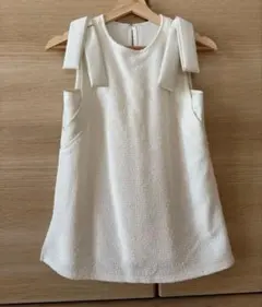 新品タグ付き FRAY I.D ショルダーリボンブークレチュニック MIX 新品タグ付き FRAY I.D ショルダーリボンブークレチュニック MIX