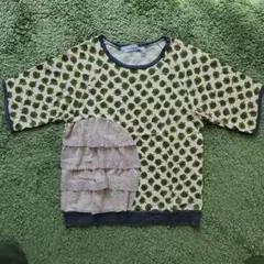 【美品！】ワッフリッシュワッフルTシャツカットソー　サイズ0　花柄　フリルのサムネイル
