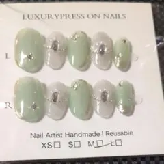 Luxury Press On Nails ネイルチップ ミントグリーン