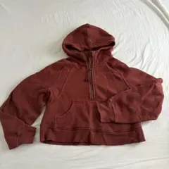 lululemon ハーフジップ フーディー ダークレッド