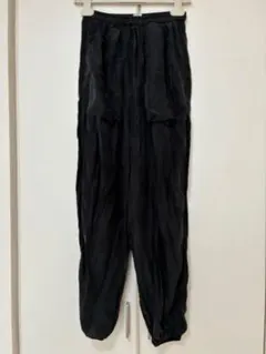 TELA ブラック シルクカジュアルパンツ
