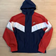 NIKEナイキ ナイロンジャケット パーカー トリコロール ネイビー×レッドL