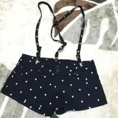 ショートパンツ サスペンダー付 黒