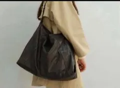 tina:jojun ダークブラウン レザー ショルダーバッグ