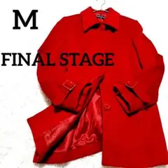 【ファイルステージ】上質アンゴラ60　ウールコート　M　レッド　赤　Xmas