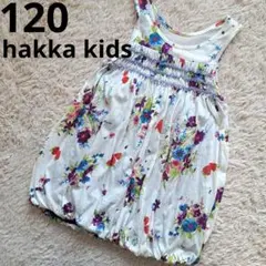 ハッカキッズ フラワープリント ノースリーブチュニック トップス 120