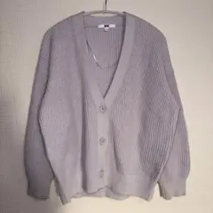 ユニクロ Vネックカーディガン パープル