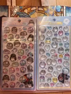 某水族館購入　水族館限定　ボンボンドロップシール　ペンギンとアザラシ2枚セット