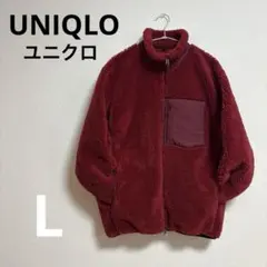 ユニクロ 防風フリースジャケット レッド 胸ポケット•サイドポケット付き L