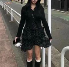 EMMY シアードットティアードキャミワンピース ドット ブラックのサムネイル