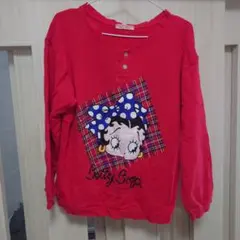 BETTY BOOP 赤 長袖トレーナー