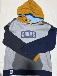 CHUMS Lサイズ パーカー グレー/オレンジ/青