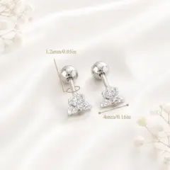 CZ スタッドピアス シルバー ステンレス　ユニセックス ミニマル 韓国系