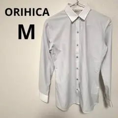 新品 オリヒカ 長袖 メンズ カッターシャツ ストライプ 白 ホワイト M