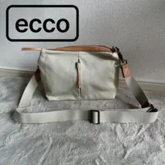 【ecco】ショルダーバッグ コットン×カウレザー