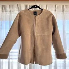 【美品】urban research フェイクムートンノーカラーショートコート