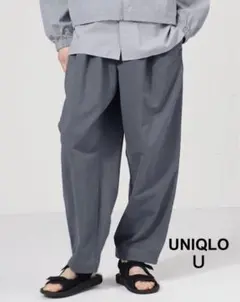 極美品✨】UNIQLO U ライトウェイトスウェットワイドパンツ M グレー