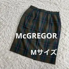 McGREGOR (マックレガー) チェック柄スカート 毛100%ひざ丈スカート