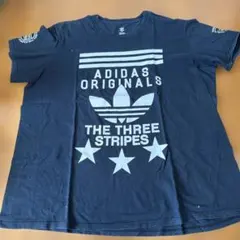 アディダスオリジナルス adidas ロゴ Tシャツ ブラック 黒 2XL 古着