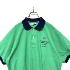 【美品】CHEMISE LACOSTE 厚手 ポロシャツ 4 グリーン 緑色