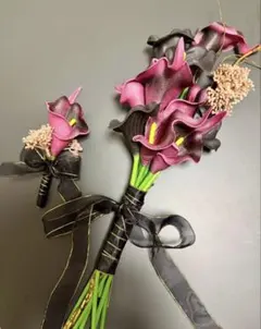 ブートニア付き】ウェディングブーケ、ブライダルブーケ　即日発送！