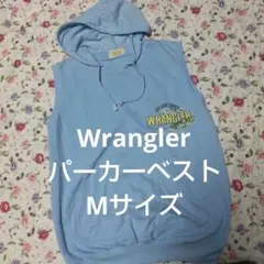 Wrangler 水色 フード付きベスト メンズMサイズヴィンテージ