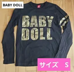 BABYDOLL　ゴールドプリント Tシャツ　長袖　黒　サイズS