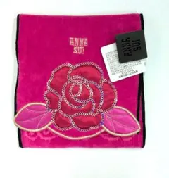ANNA SUI バラ刺繍 ポケットタオルハンカチ