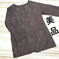 ブラウンキルティングジャケット フリーサイズ　中綿入りブルゾン　中綿入ジャケット