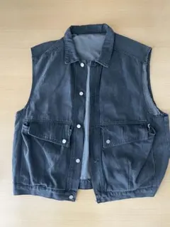 デニムベスト XL ダークグレー