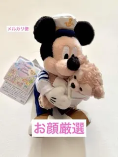 ミッキー&ダッフィー　ぬいぐるみバッジ　ハートフェルトレターズオブフレンドシップ