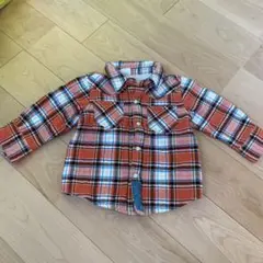 Donkey Jossy 長袖シャツ 90サイズ オレンジ系チェック