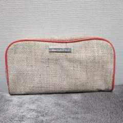 *未使用*カネボウ ルナソル ポーチ オレンジ ロゴ プレート コスメ メイク