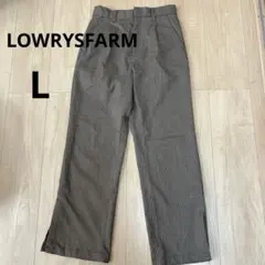 LOWRYSFARM チェック柄カジュアルパンツ ハイウエストL ブラウン