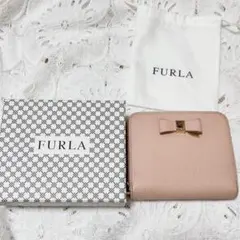 FURLA リボン付き二つ折り財布 ピンク