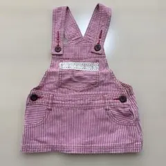 ベビー ストライプピンク ジャンパースカート 80cm