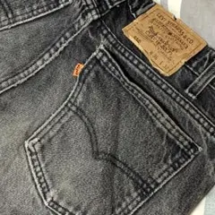 90s USA製 size:W36 Levi's550 先染め ブラックジーンズ