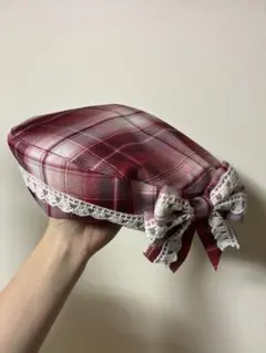 美品♡星名桜子 しまむらコラボ ロリィタ タータンチェック ベレー帽のサムネイル
