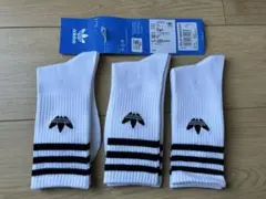 アディダス ソリッド クルーソックス 黒 3足セット 25-27cm