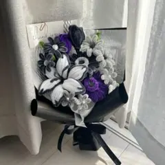 モールフラワー チャイラテshop 枯れないお花 グレーパープル　紫　韓国花束