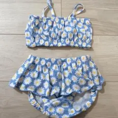 ベビー水着 女の子 90センチ デイジー柄 セパレート