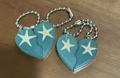 ハート型星デザインキーホルダー2個セット