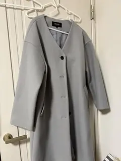 【COMME CA ISM／コムサイズム】ノーカラーコート 11号 グレー