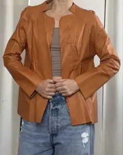 未使用 MARNI マルニ ノーカラーレザー ジャケット　36 中古・古着通販】MARNI (マルニ) ショート丈レザージャケット