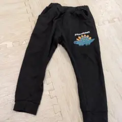 ステゴサウルス刺繍黒スウェットパンツ 100cm~